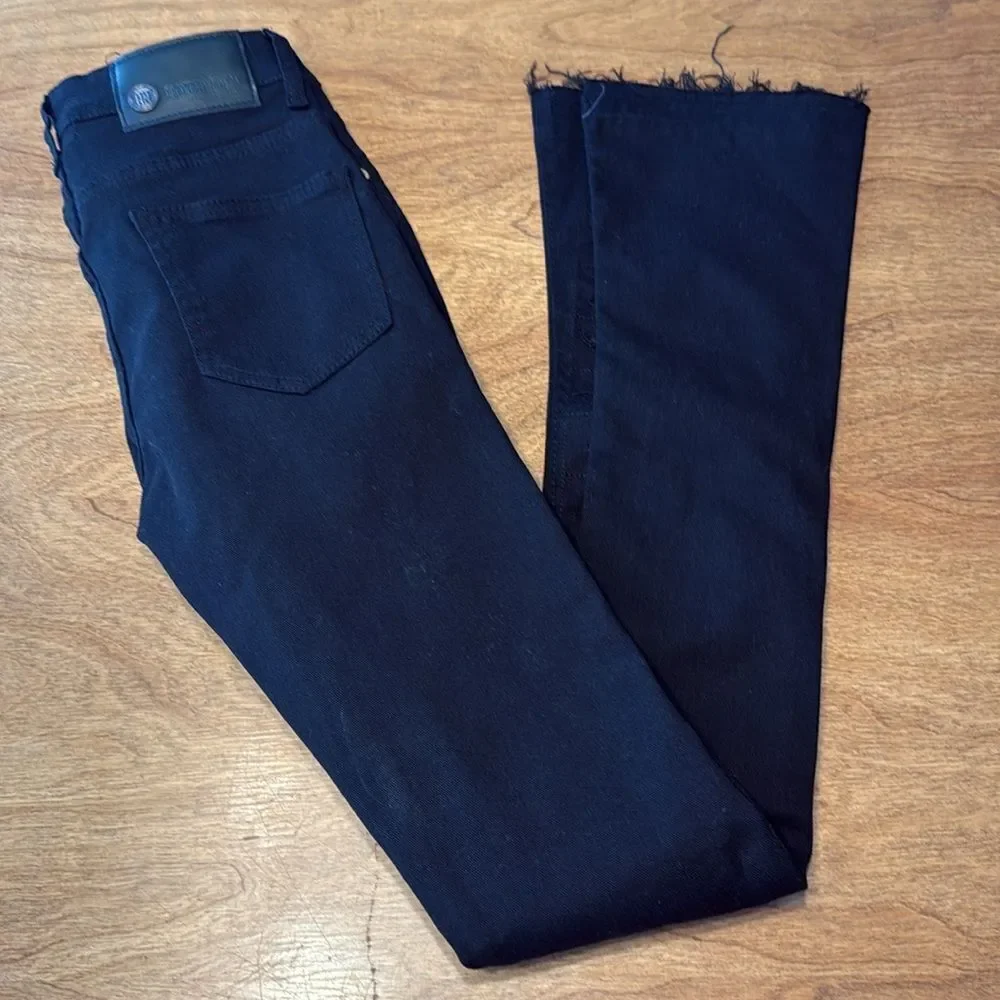 Men's Slim Black Jeans with Distressed Design